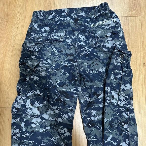 USN US NAVY BLUE Digital CAMO Cargo Military BDU Uniform Pants - SMALL LONG - Picture 3 of 8